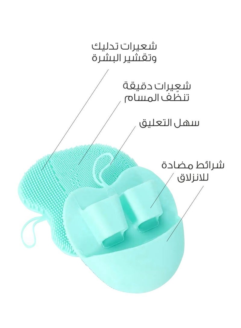 ميلا فرشاة صغيرة لتنظيف وتقشير الوجه من السيليكون - أخضر - Image 3